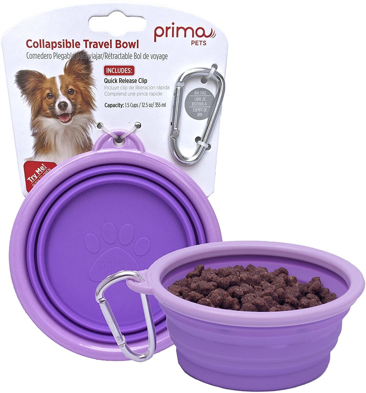 Collapsible Travel Dog Bowl Purple Twisted Tree