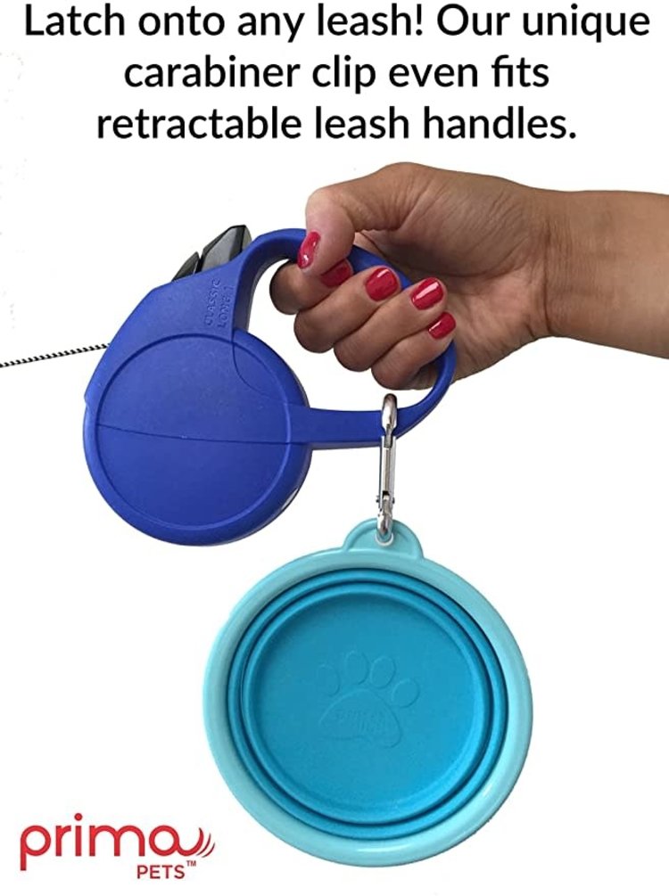 Prima Pets Collapsible Travel Dog Bowl - Aqua