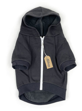 Milltown Brand Dog Zip up Hoodie - Vintage Black