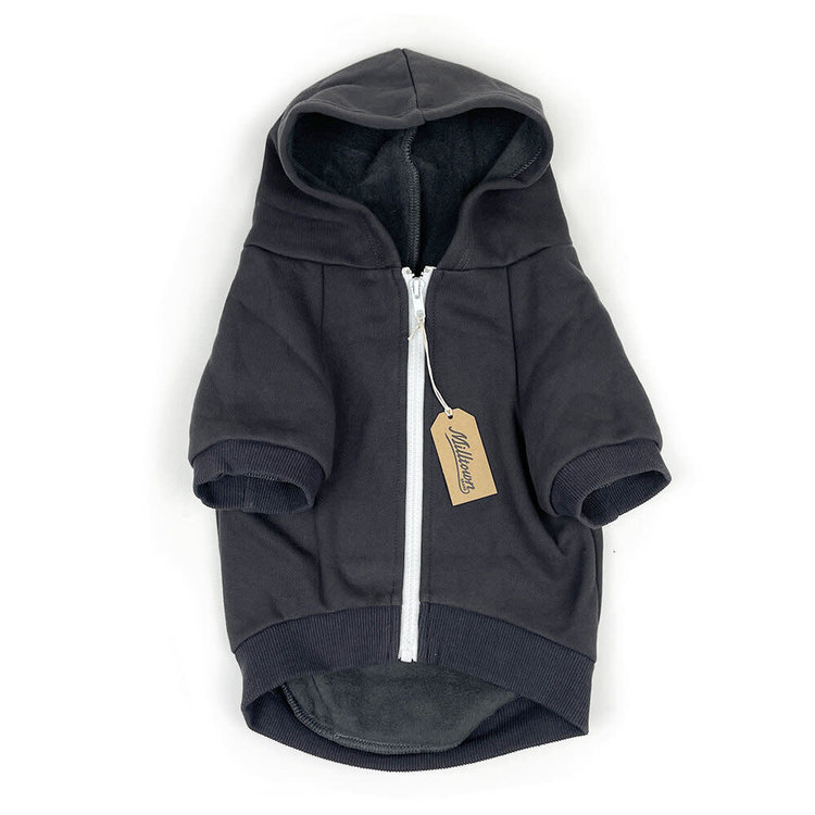 Milltown Brand Dog Zip up Hoodie - Vintage Black