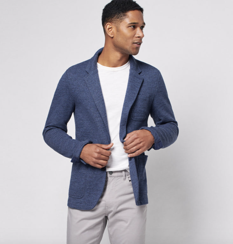 Faherty Inlet Knit Blazer - Deep Navy Melange