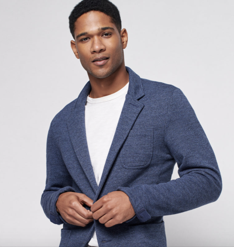 Faherty Inlet Knit Blazer - Deep Navy Melange