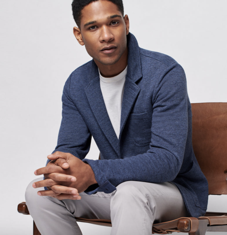 Faherty Inlet Knit Blazer - Deep Navy Melange