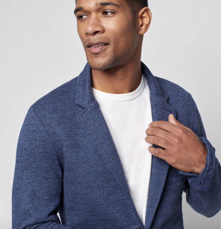 Faherty Inlet Knit Blazer - Deep Navy Melange