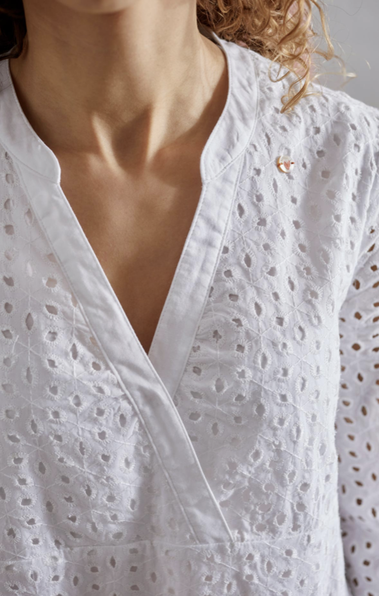 Maloja CadoreM. Cotton Lace Dress - Glacier Milk