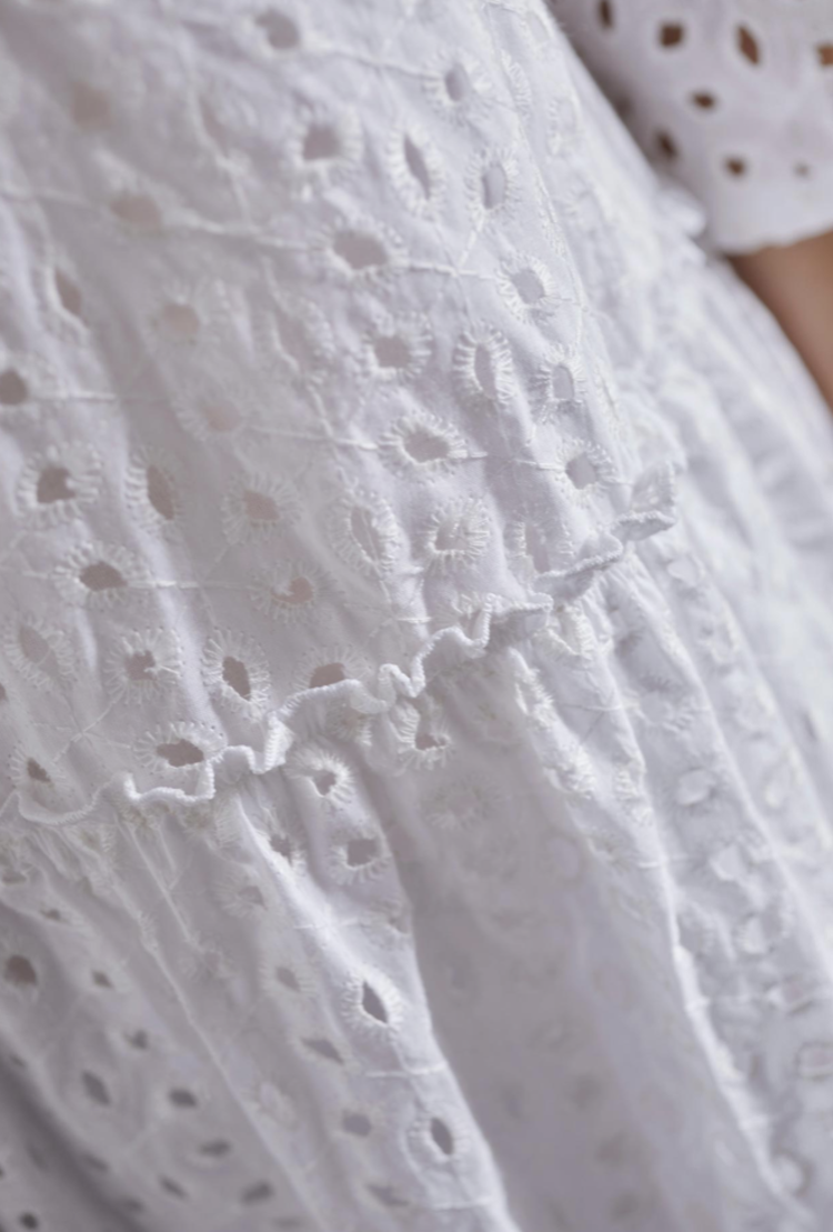Maloja CadoreM. Cotton Lace Dress - Glacier Milk