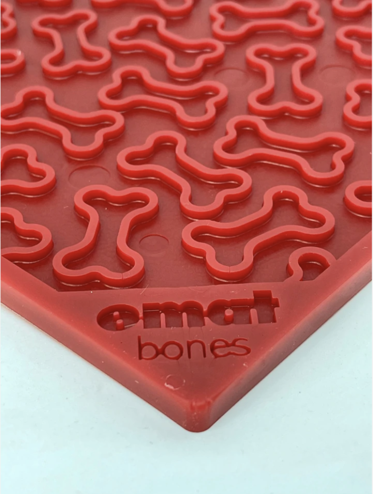 SodaPup Bones Design Enrichment Licking E-Mat - Red