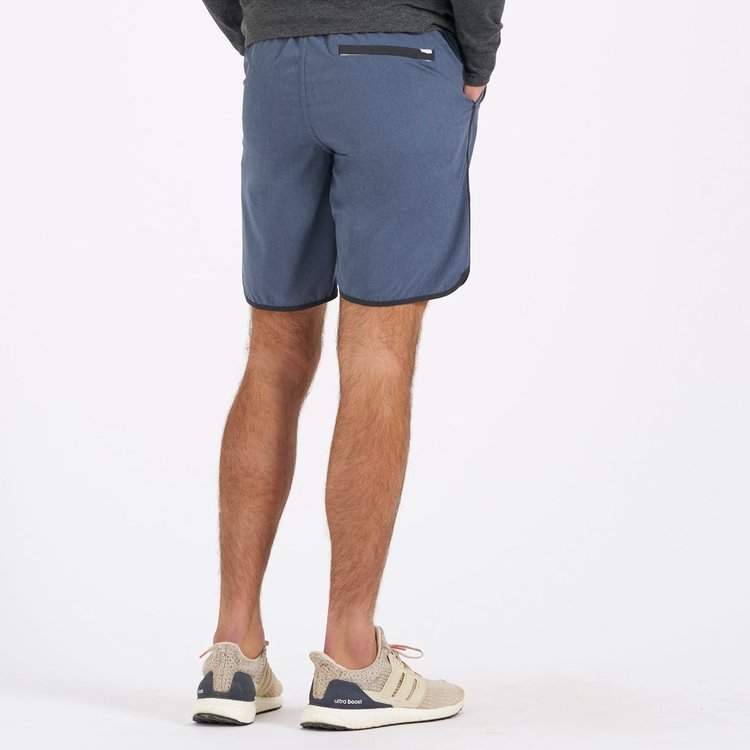 Vuori Banks Short - Azure Linen Texture