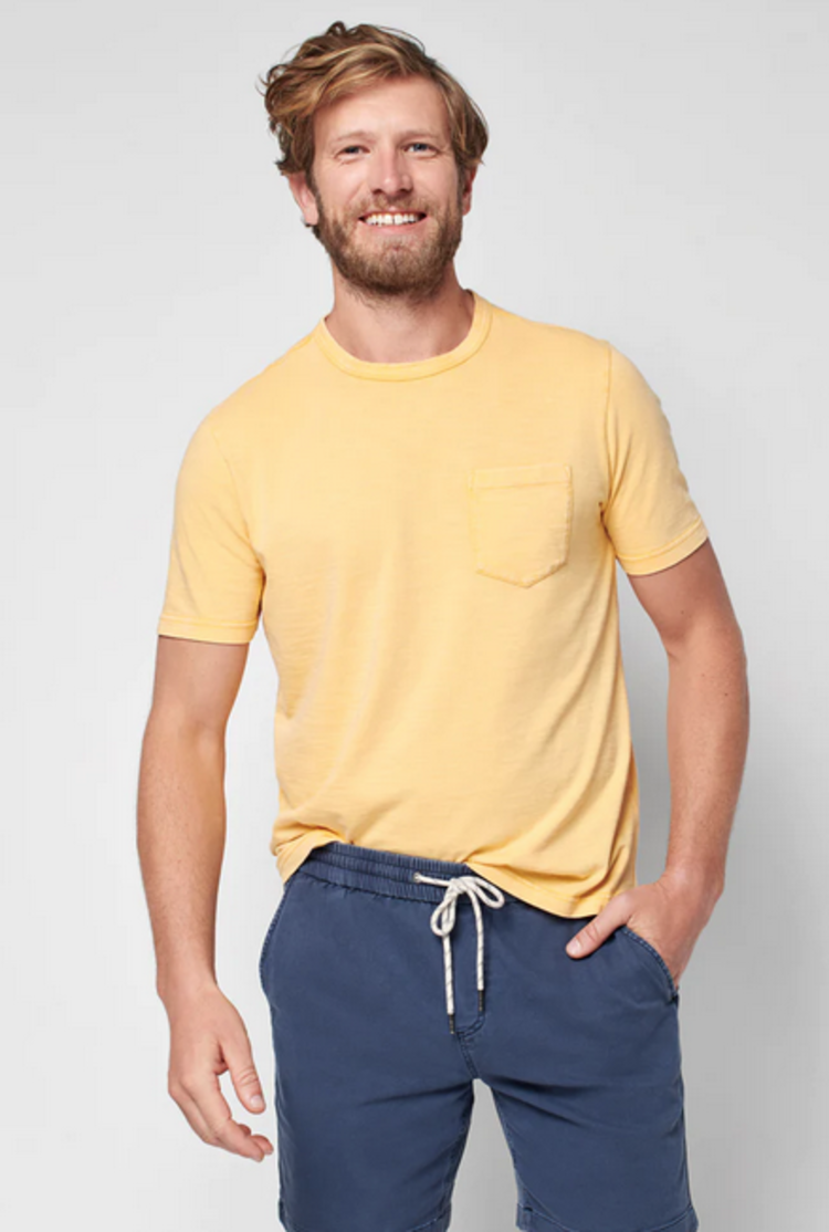 Faherty Sunwashed Pocket Tee - Golden Coast