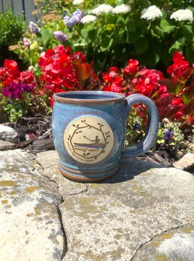Sunset Hill Stoneware Twisted Tree Happy Soul Mug - Stormy Blue - Canoe/Kayak 14oz
