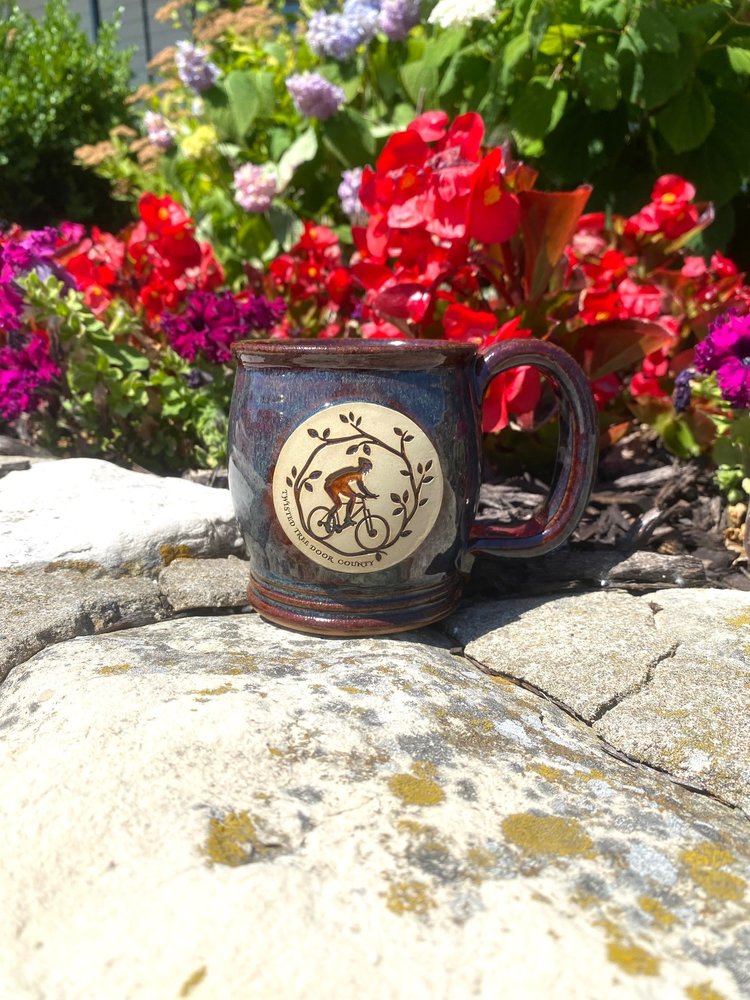 Sunset Hill Stoneware Twisted Tree Happy Soul Mug - Root Beer - Biker-14 oz