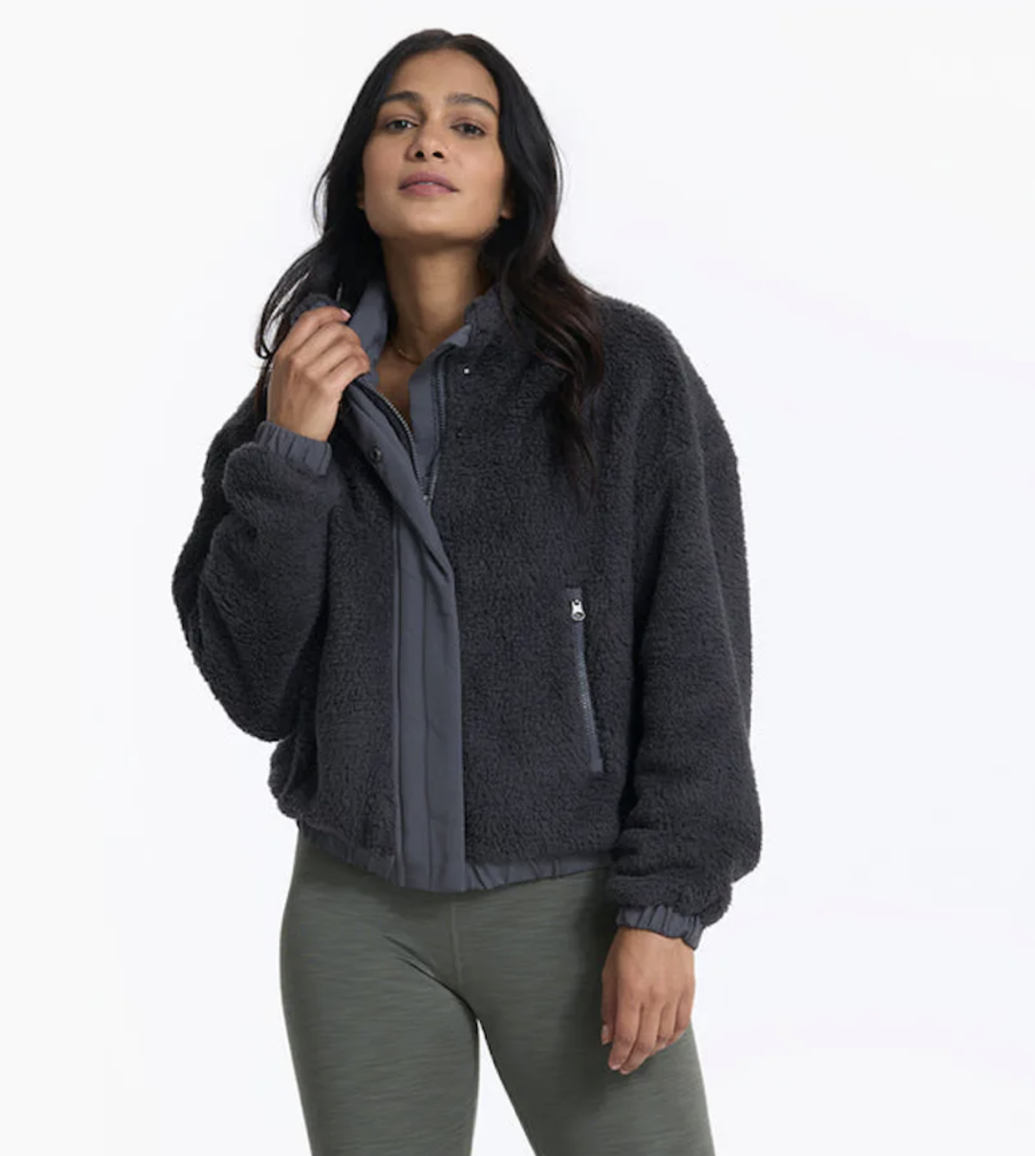 Vuori Women's Cozy Sherpa Jacket - Charcoal, M