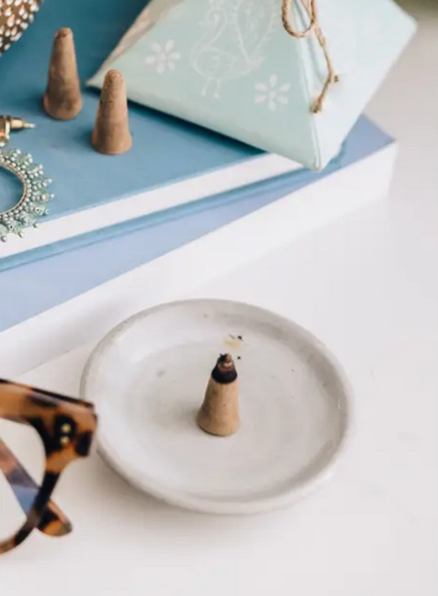 White Incense Holder - Twisted Tree