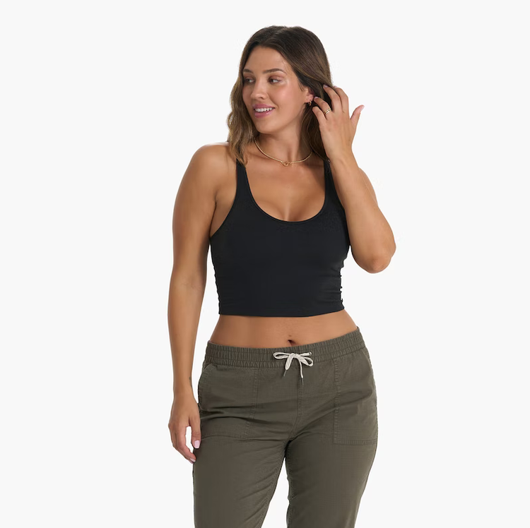 Vuori Halo Performance Crop - Black Heather