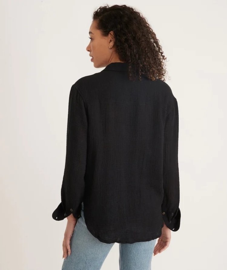 Marine Layer Reese Doublecloth Button  Down - Black