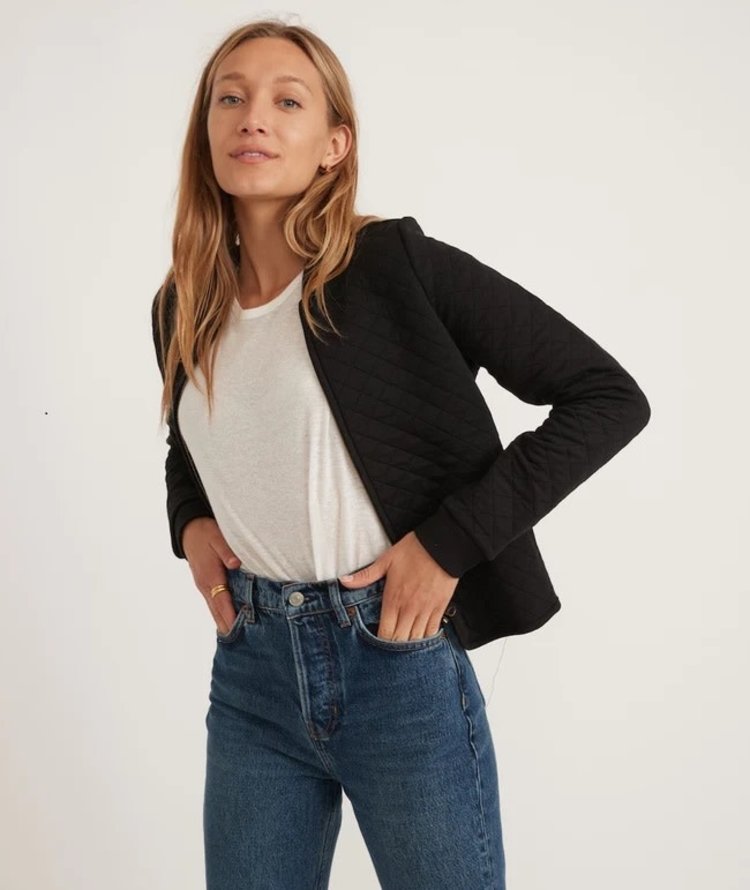 Marine Layer Corbet Quilted Bomber - Black