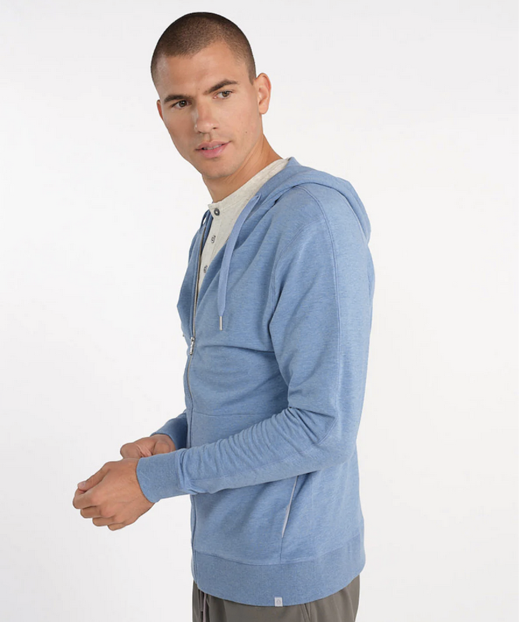 Tasc Varsity Full Zip Hood - Chambray Heather