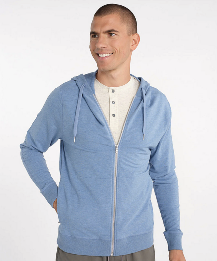 Tasc Varsity Full Zip Hood - Chambray Heather