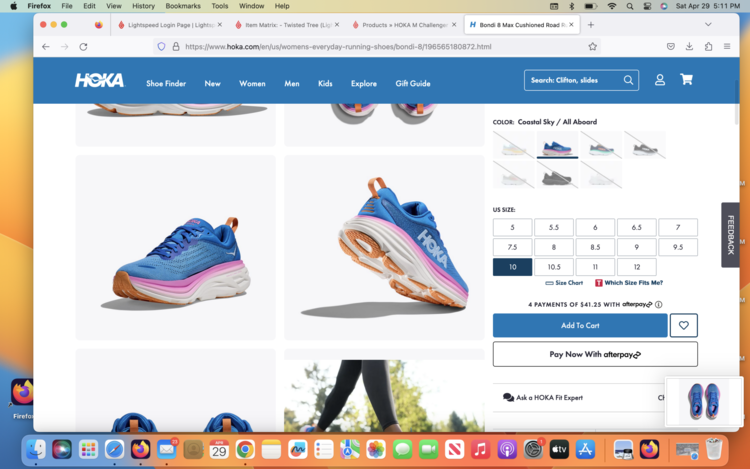 HOKA W Bondi 8 Wide - Coastal Sky/All Aboard-Final Sale: No Exchanges or Returns