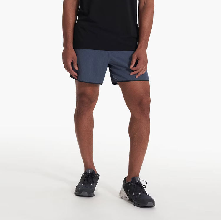 Vuori Banks Short 5" - Azure Linen Texture