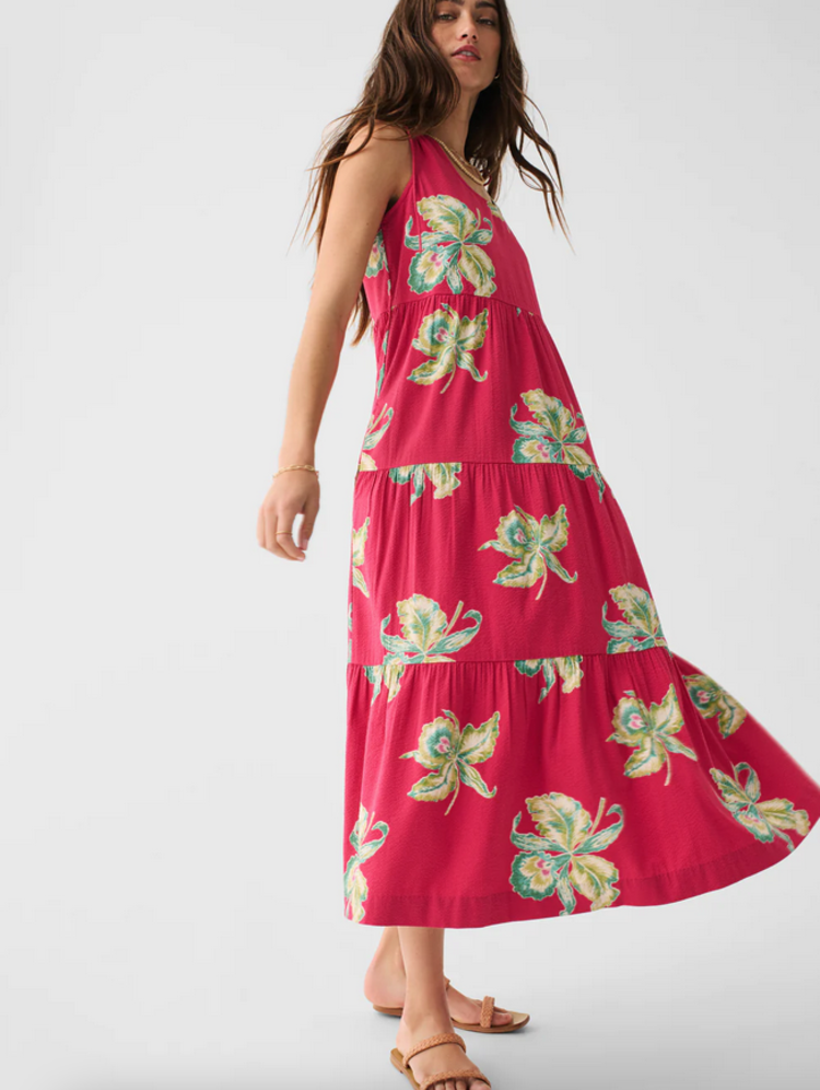 Faherty Lanai Seersucker Dress - Orchid Blossom- Final Sale: No Exchanges or Returns
