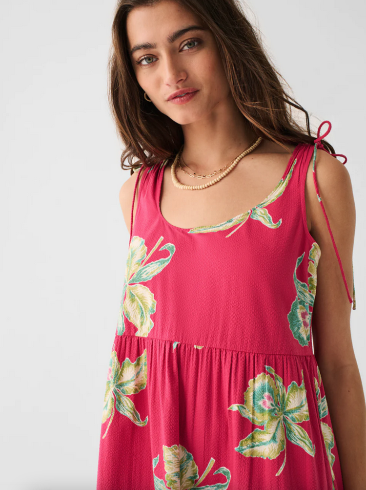 Faherty Lanai Seersucker Dress - Orchid Blossom- Final Sale: No Exchanges or Returns