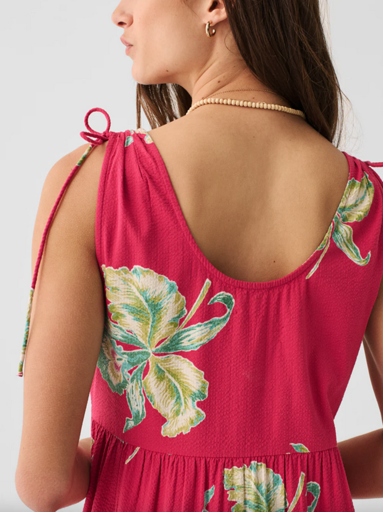 Faherty Lanai Seersucker Dress - Orchid Blossom- Final Sale: No Exchanges or Returns