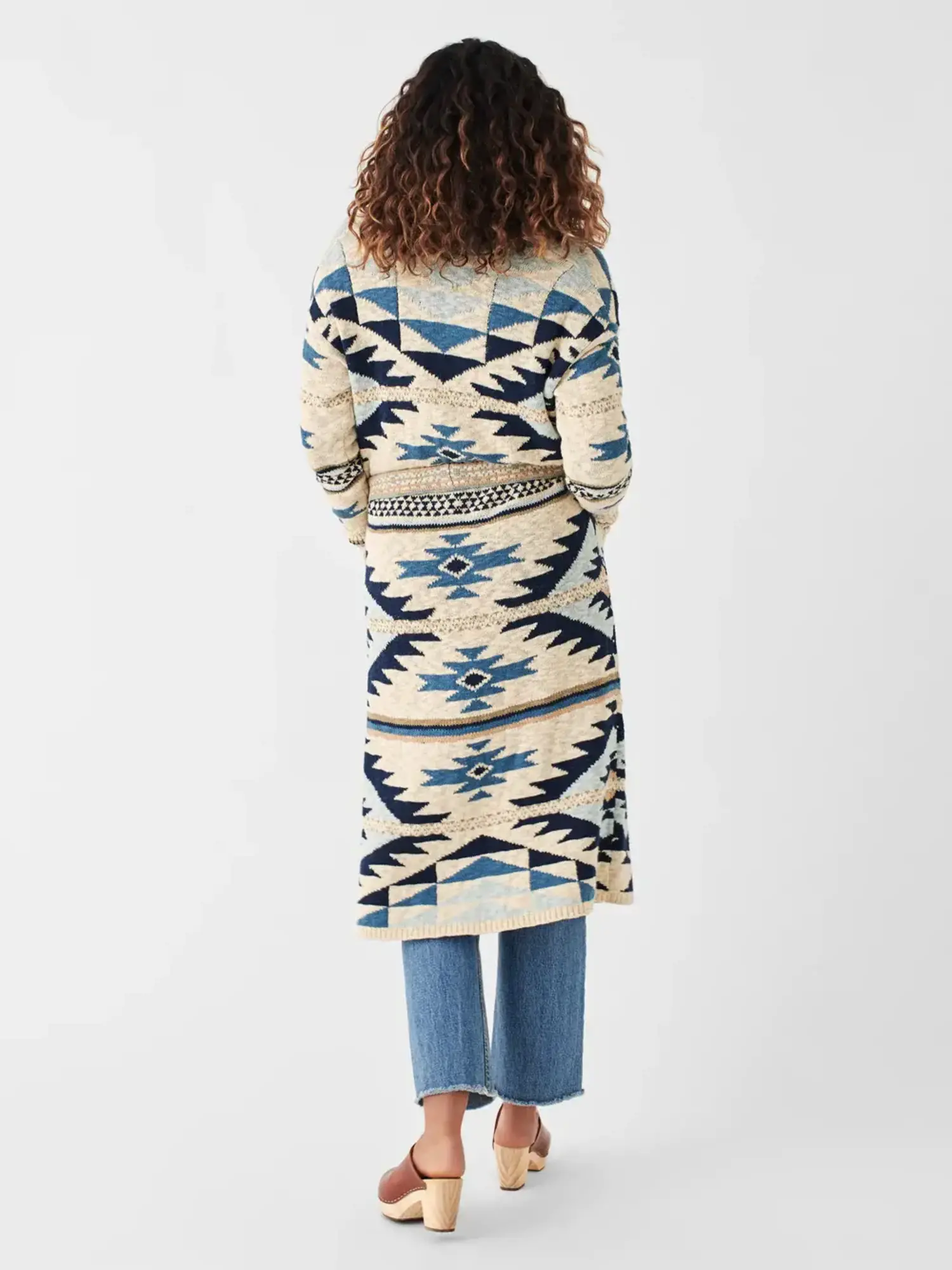 Buy Faherty Brand Paloma Geometric Organic Cotton Longline Duster Cardigan  - Eagle Peak At 70% Off