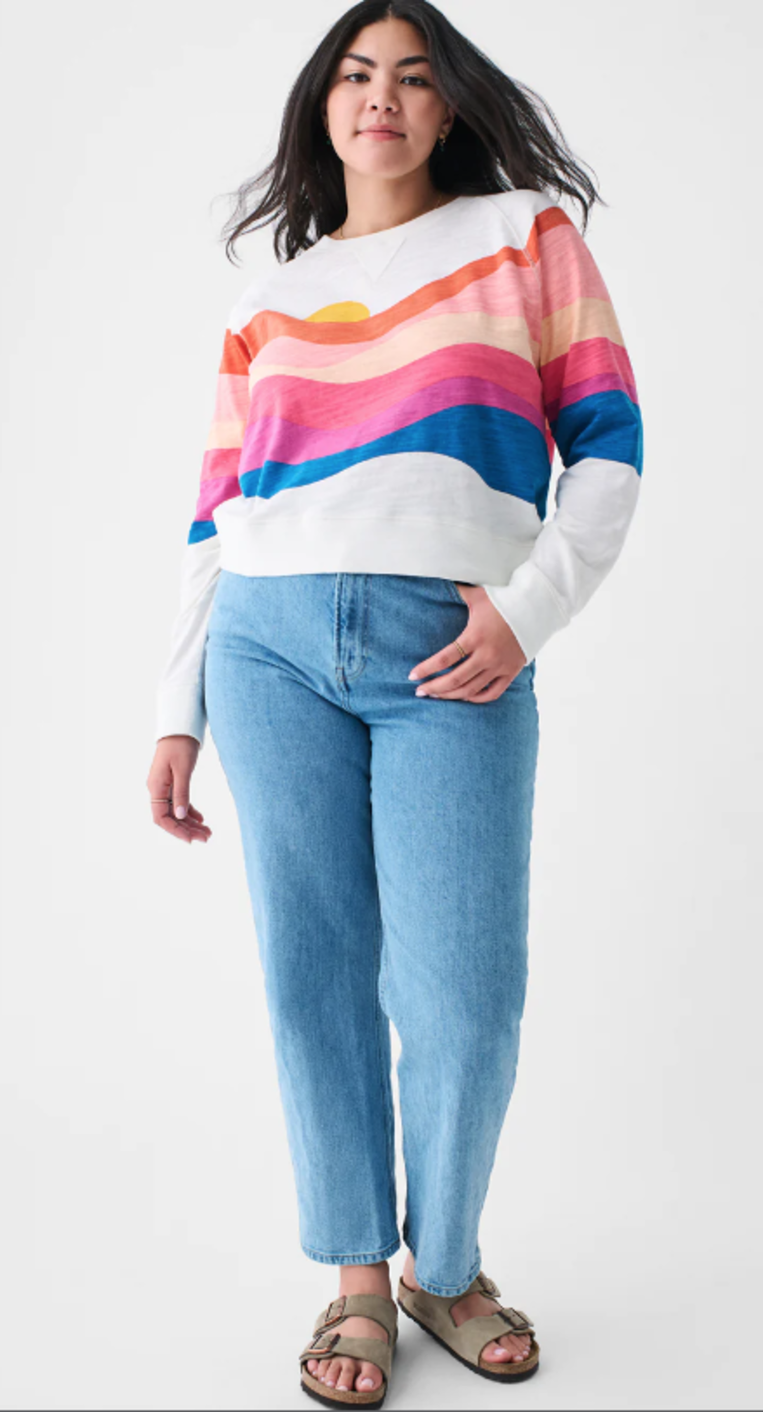 (取寄) ファリティ レディース サンウォッシュド スラブ クルーネック Faherty women Sunwashed Slub Crewneck Sun Spritz Soleil Sunwashed Slub Crew