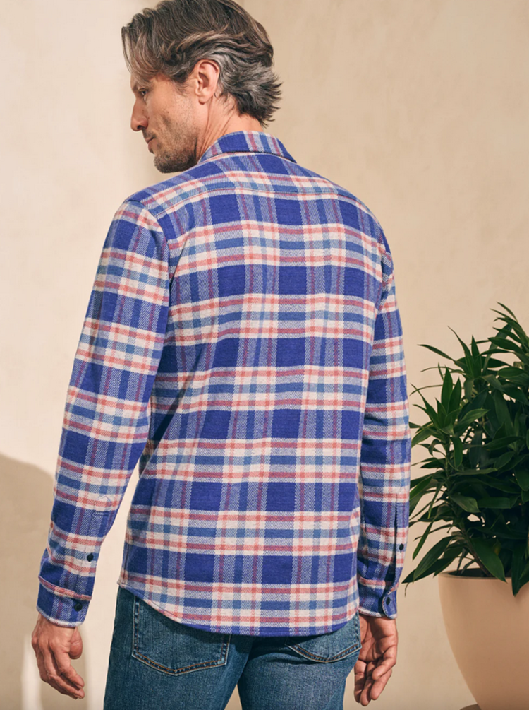 Faherty M Legend Sweater Shirt - Navy Skyline Plaid
