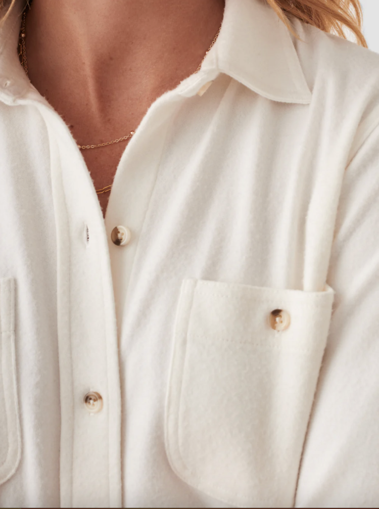 Faherty W Legend Sweater Shirt - Pure White Twill