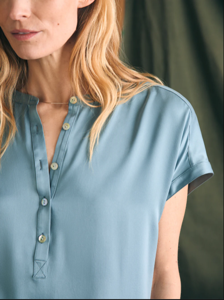 Faherty Sandwashed Silk Desmond Top - Lead
