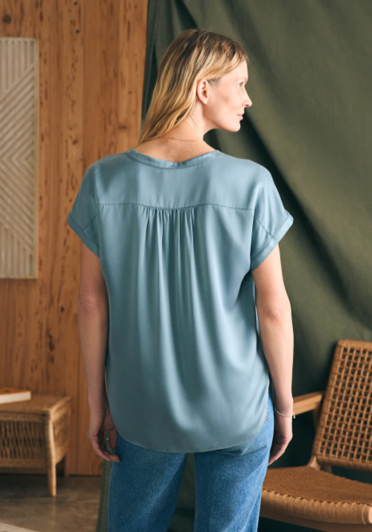 Faherty Sandwashed Silk Desmond Top - Lead