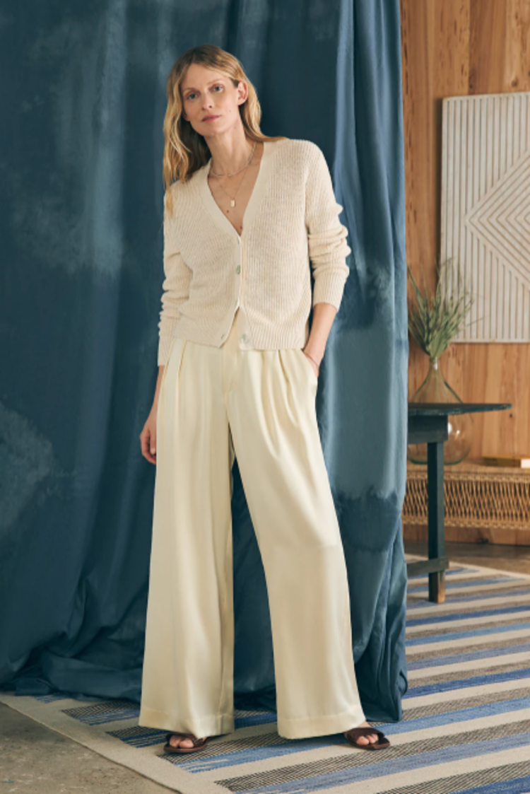 Faherty Sandwashed Silk Gemma Pant - Pearled Ivory