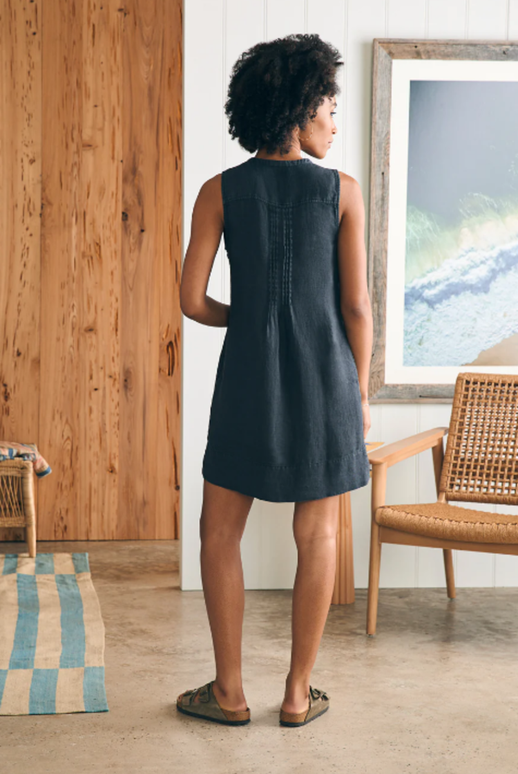 Faherty Isha Dress - Washed Black