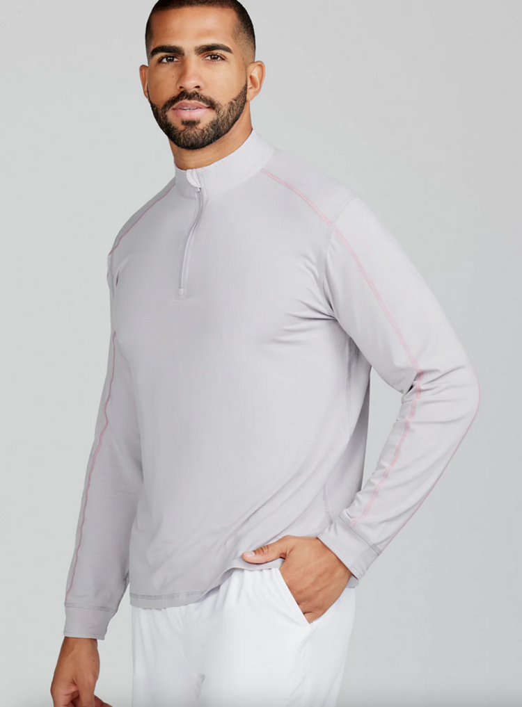 Tasc Carrollton 1/4 Zip  - Silver/Punch Heather