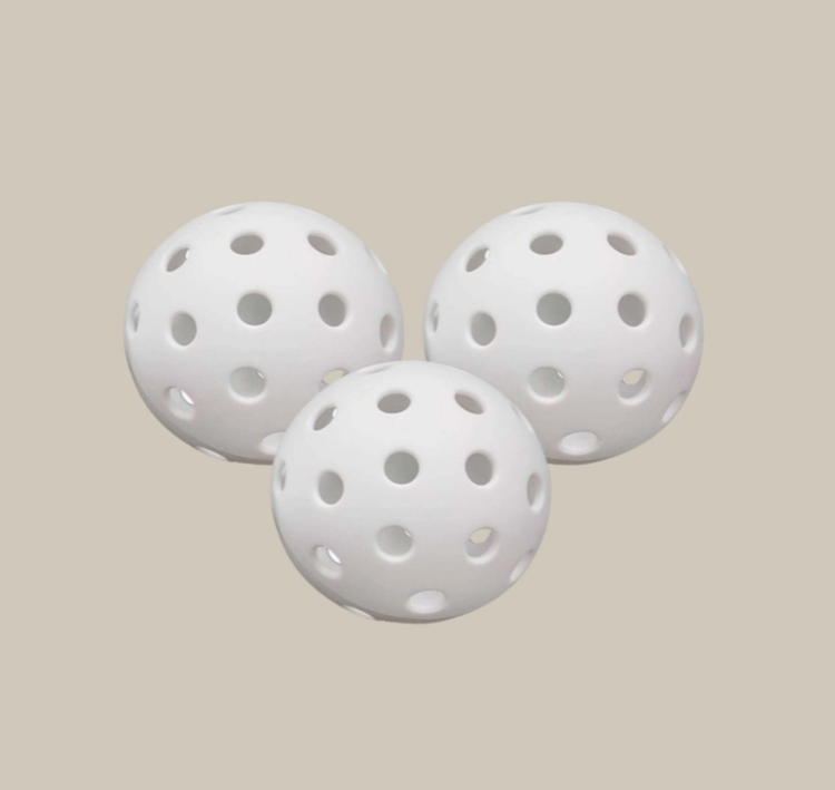 Recess Pickleball White Pickleballs - Set of 3