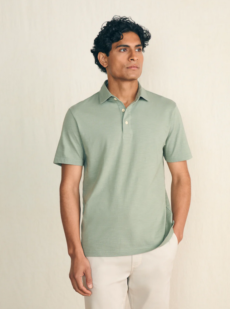 Faherty Sunwashed Polo - Faded Sage