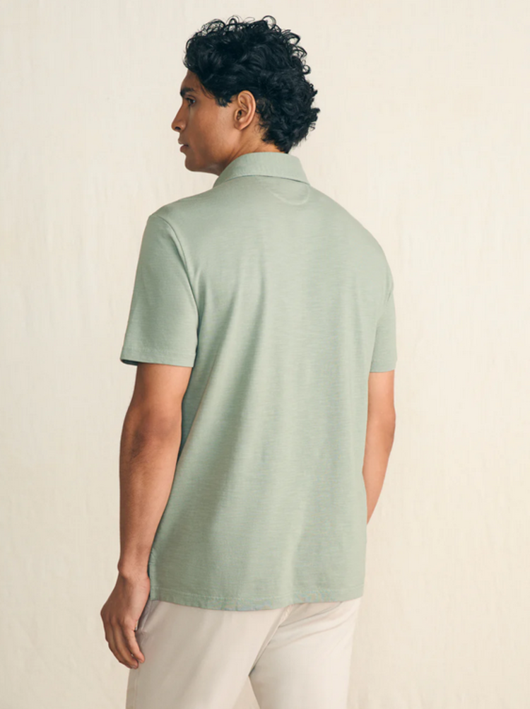 Faherty Sunwashed Polo - Faded Sage