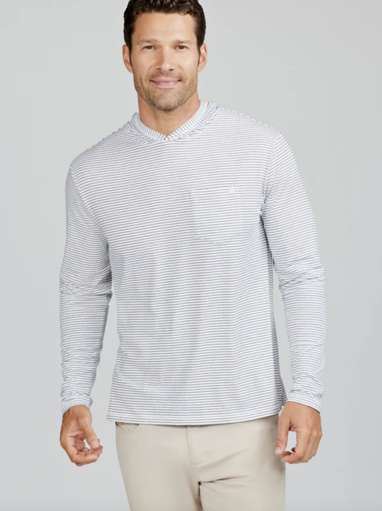 Tasc Seaside Pocket Hoodie - White/Classic Navy