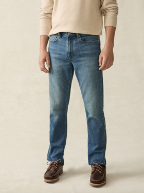 Faherty Stretch Terry 5 Pocket - Indigo Ocean Wash