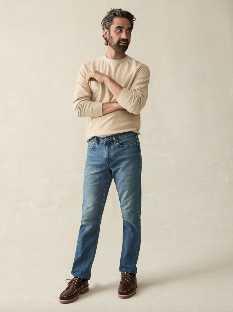 Faherty Stretch Terry 5 Pocket - Indigo Ocean Wash