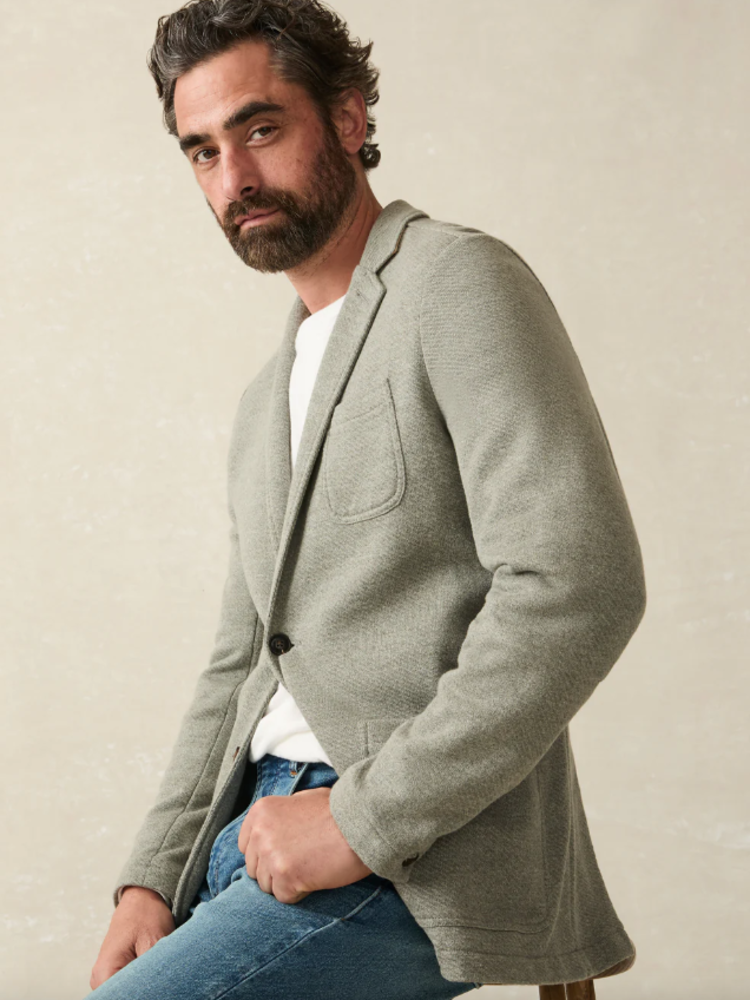 Faherty M Inlet Blazer - Olive Brush Melange