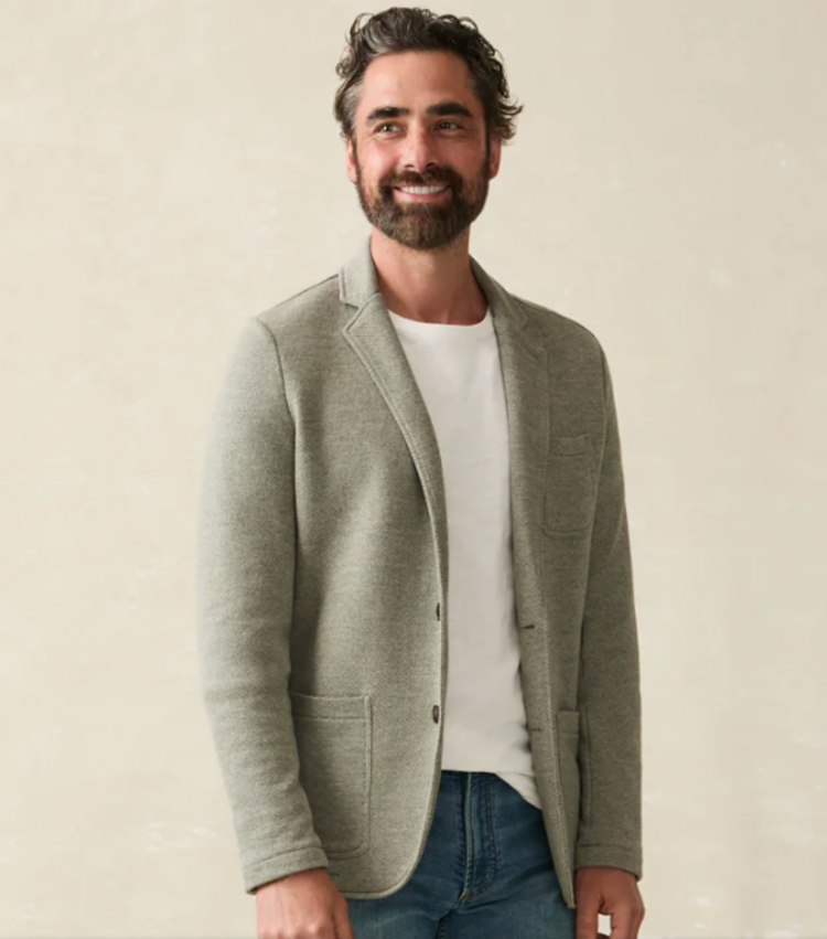 Faherty M Inlet Blazer - Olive Brush Melange