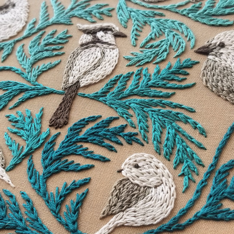 Jessica Long Embroidery Winter Birds Embroidery Kit