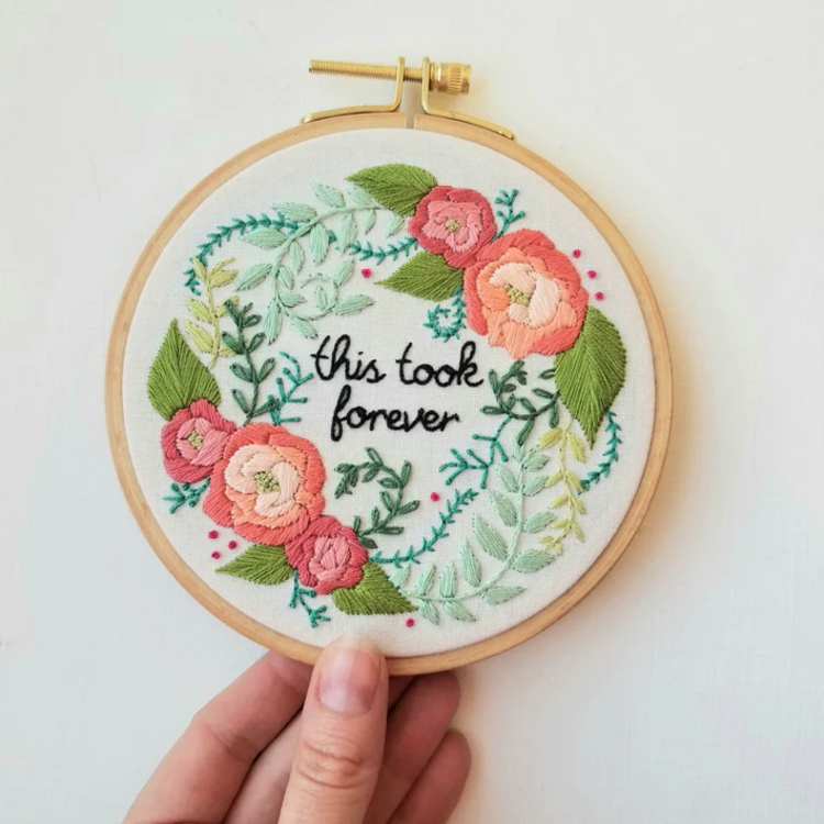 Jessica Long Embroidery Delicate Roses Beginner Embroidery Kit