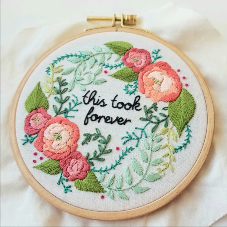 Jessica Long Embroidery Delicate Roses Beginner Embroidery Kit