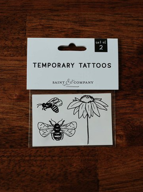 Saint & Company Coneflower + Honeybees Temp Tattoos