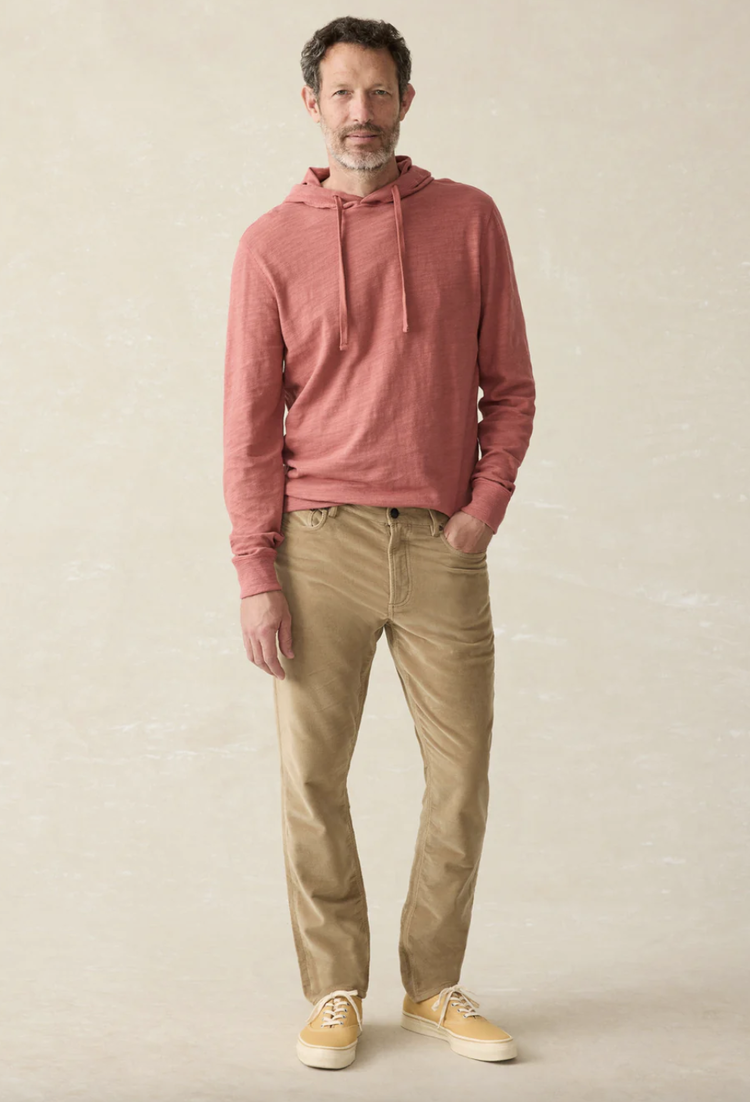 Faherty Stretch Terry Corduroy 5 Pocket Pant- Barley