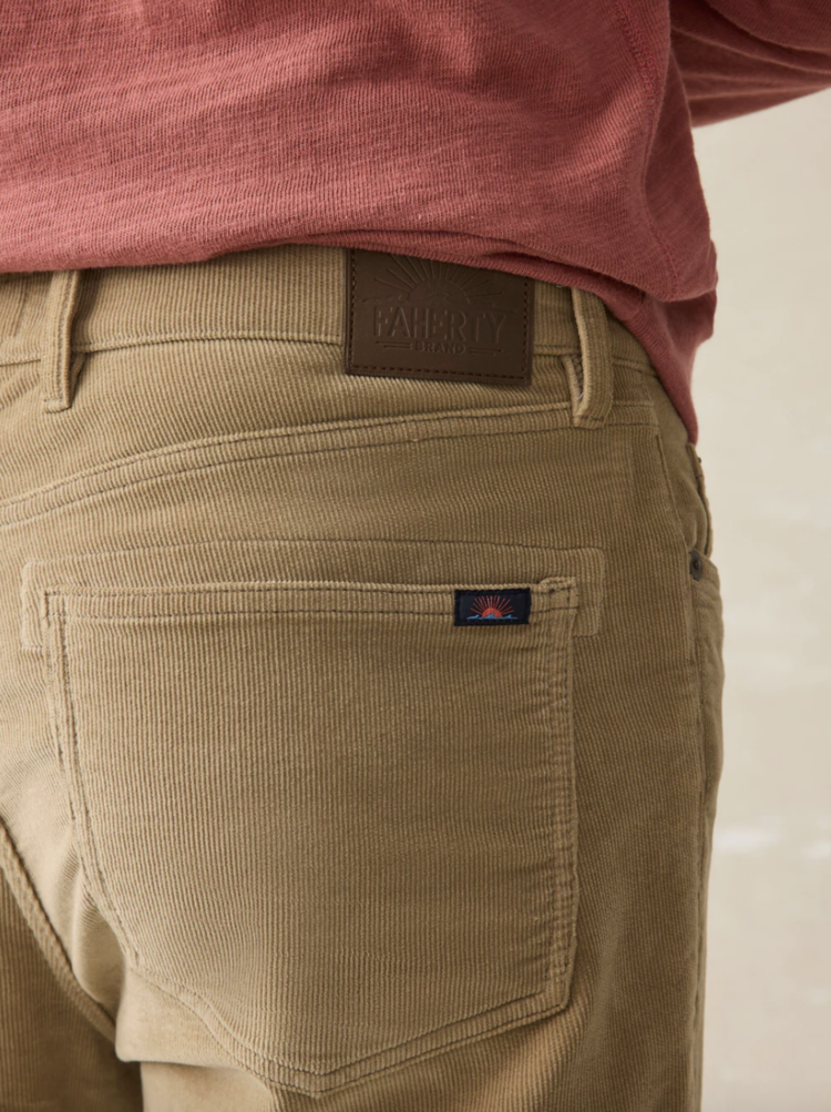 Faherty Stretch Terry Corduroy 5 Pocket Pant- Barley
